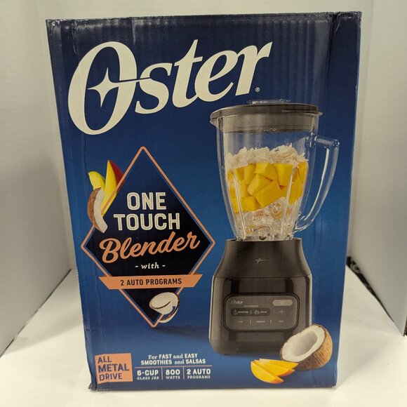 Oster 6-Cup One-Touch Blender 800W 3 Speeds Glass Jar Black